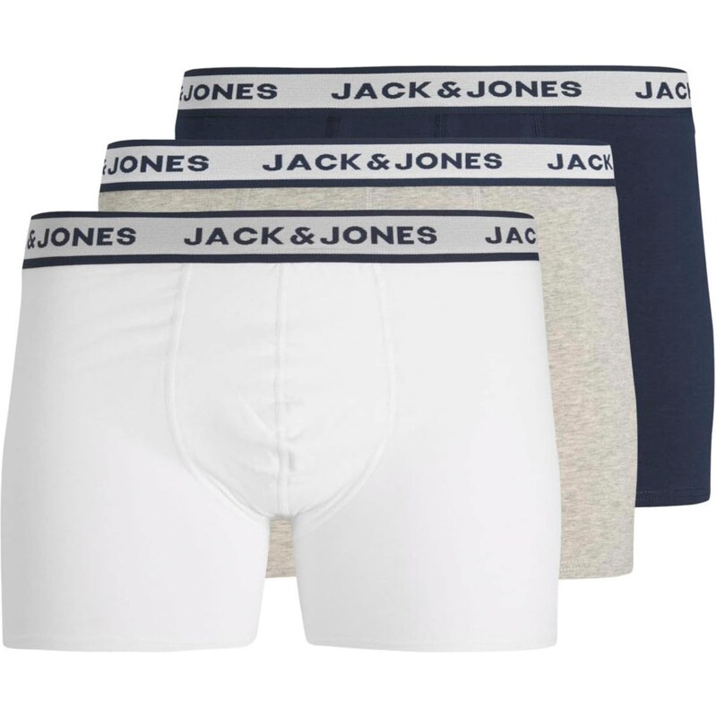 JACK & JONES Boxerky námořnická modř / světle šedá / černá / bílá