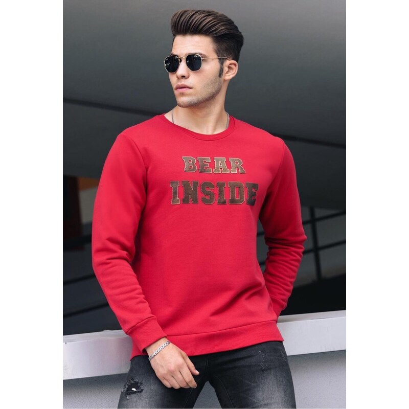 Madmext Red Printed Crewneck Sweatshirt 4751