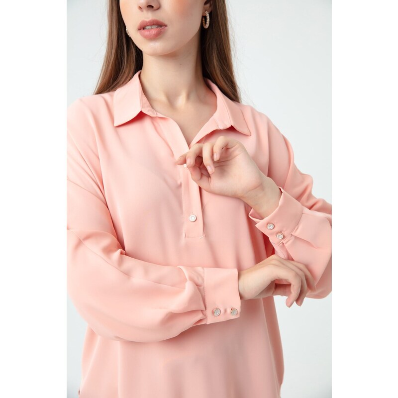 Lafaba Women's Powder Shirt Collar Blouse