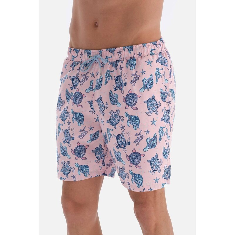 Dagi Pink Caretta Patterned Mid Sea Shorts