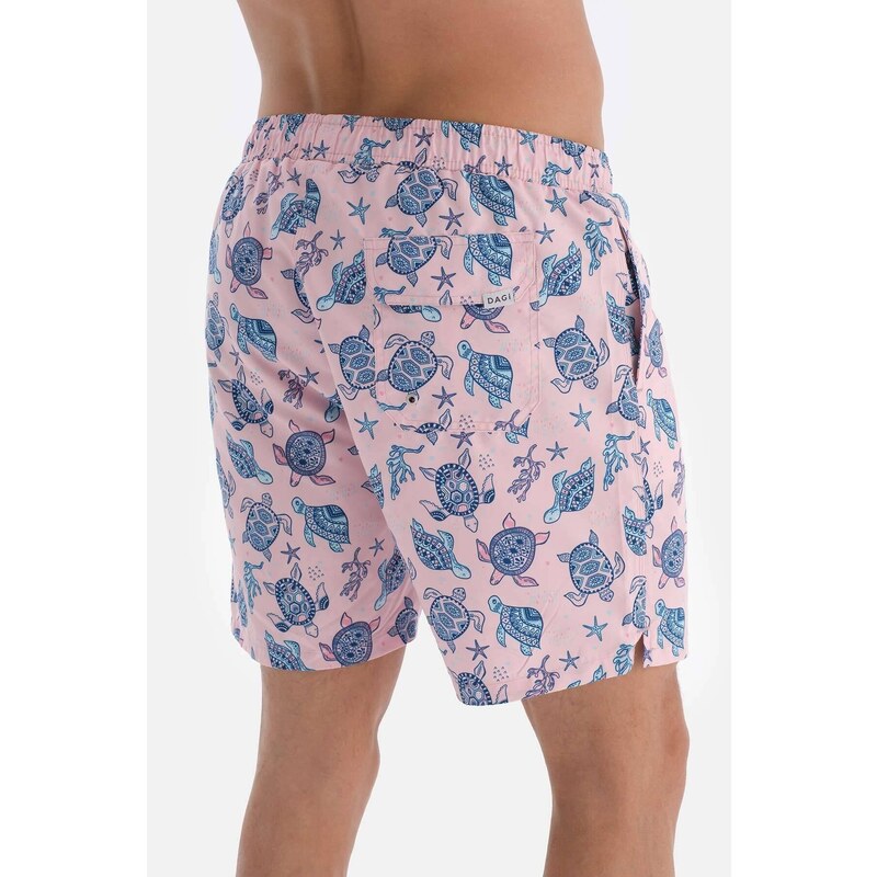 Dagi Pink Caretta Patterned Mid Sea Shorts