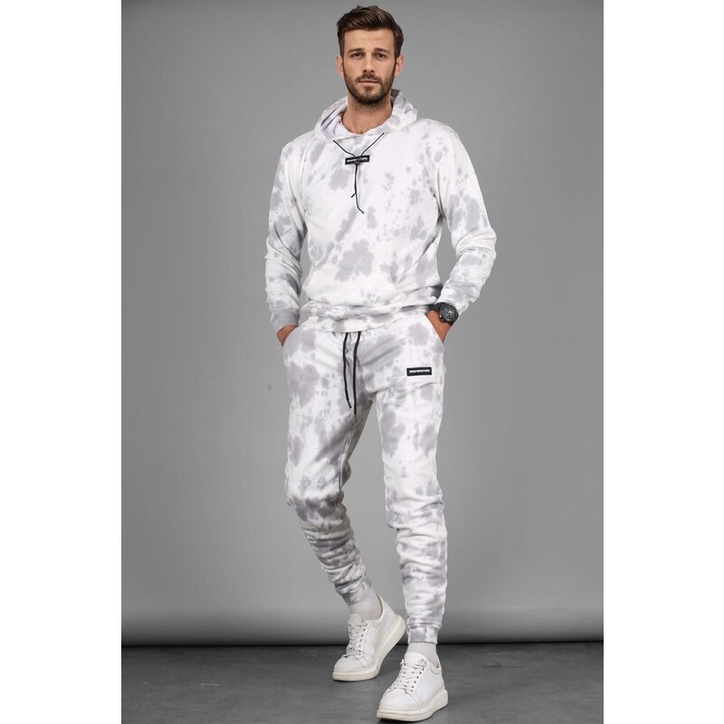 Madmext Gray Tie Dye Men's Tracksuit Set 4758