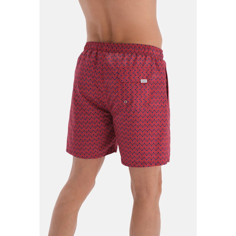 Dagi Red Tie Des. Medium Shorts