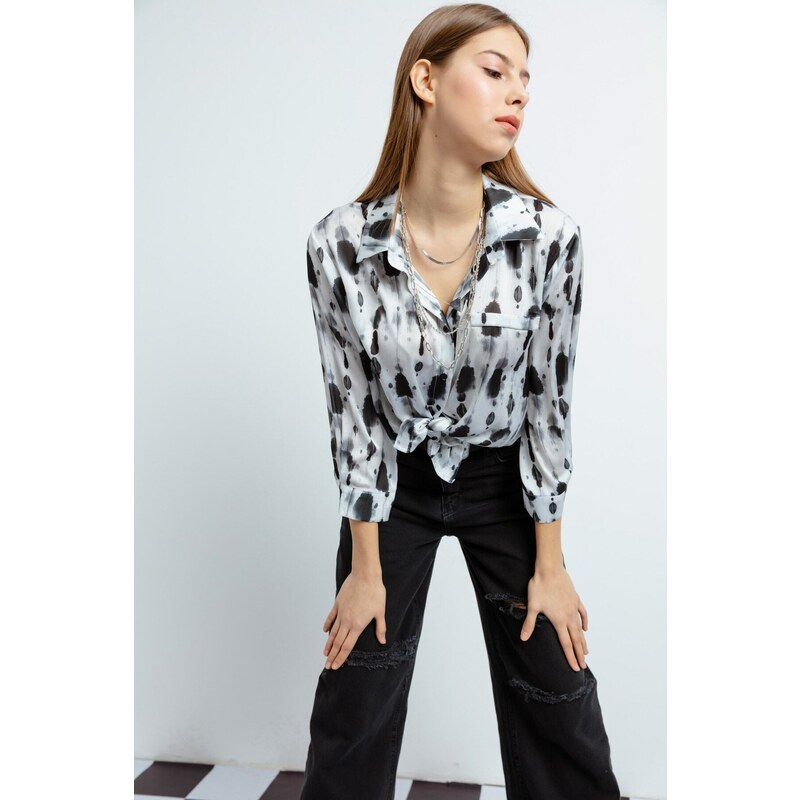 Lafaba Women's Black Patterned Shirt