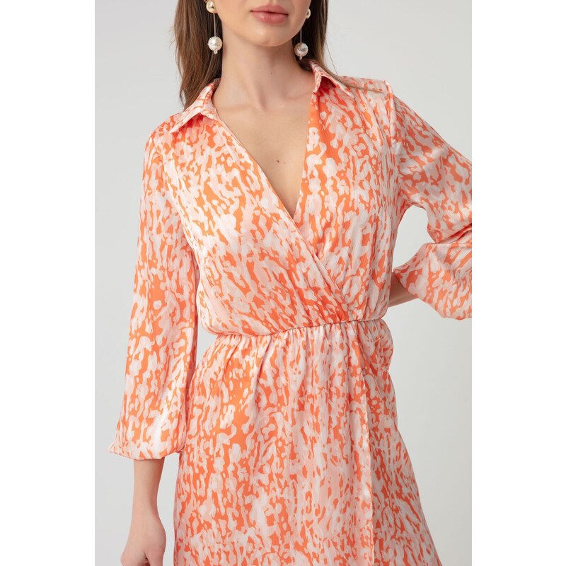 Lafaba Women's Orange Double Breasted Dress