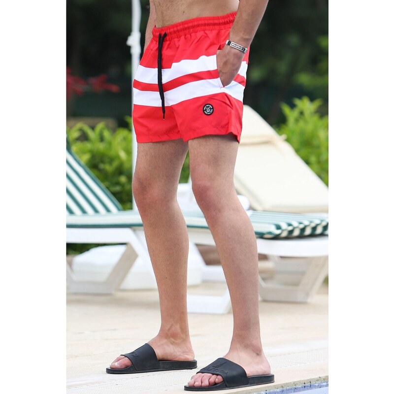 Madmext Men's Red Marine Shorts 4257