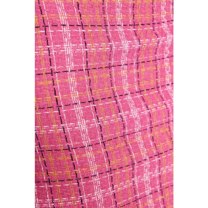 Trendyol Fuchsiová kostkovaná vzorovaná tvídová tkanina Mini tkaná sukně