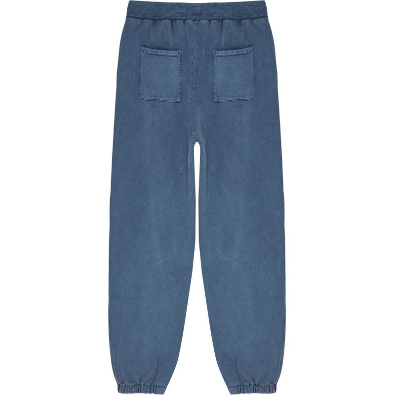 Trendyol Indigo Limited Edition Oversize Wash Effect 100% Cotton Sweatpants