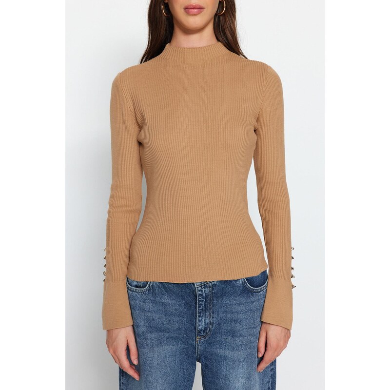 Trendyol Camel End Detailed Knitwear Sweater