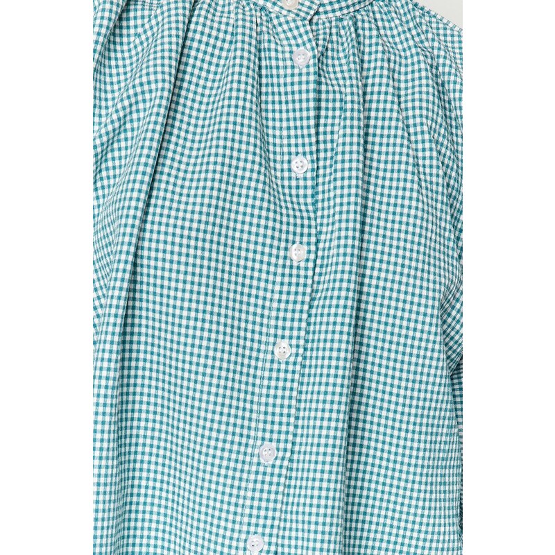 Trendyol Fat Green Judge Collar Woven Checked Woven Shirt