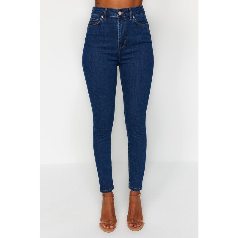 Trendyol Dark Blue Push Up High Waist Skinny