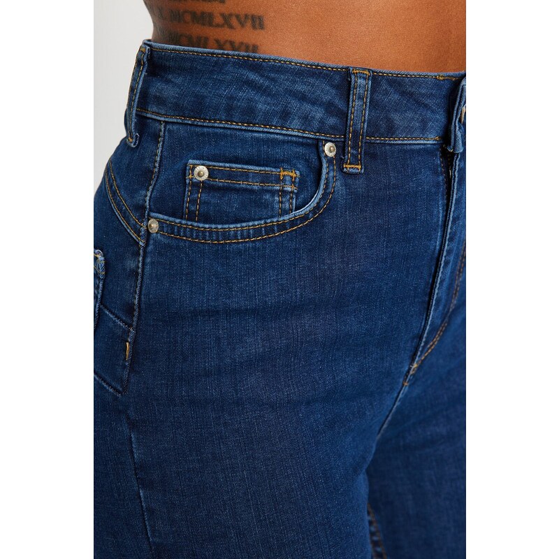 Trendyol Dark Blue Push Up High Waist Skinny