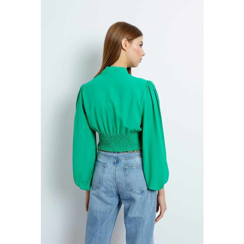 Lafaba Women's Green Crop Blouse