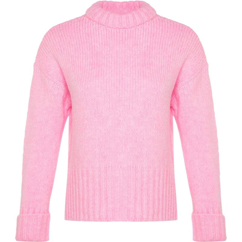 Trendyol Pink Soft Textured Thick Crew Neck Knitwear Sweater