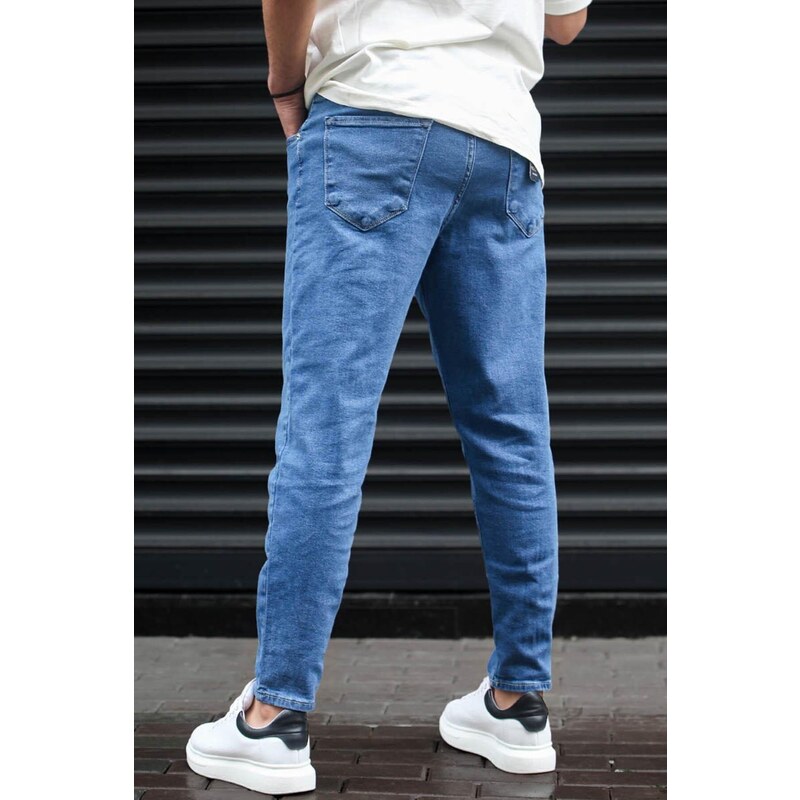 Madmext Blue Standard Fit Men's Jeans 6375