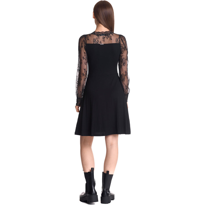 Black Dancing - elegantní šaty s krajkou A-line černé Vive Maria