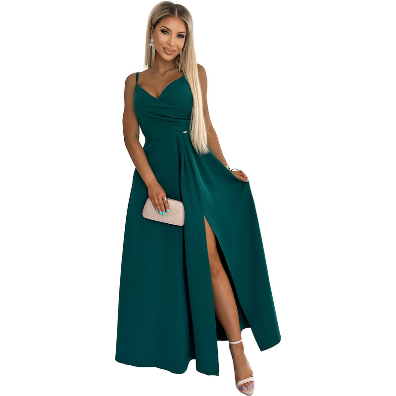 Numoco Dámské společenské šaty Chiara zelená M