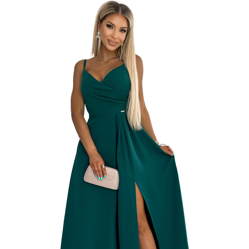 Numoco Dámské společenské šaty Chiara zelená M