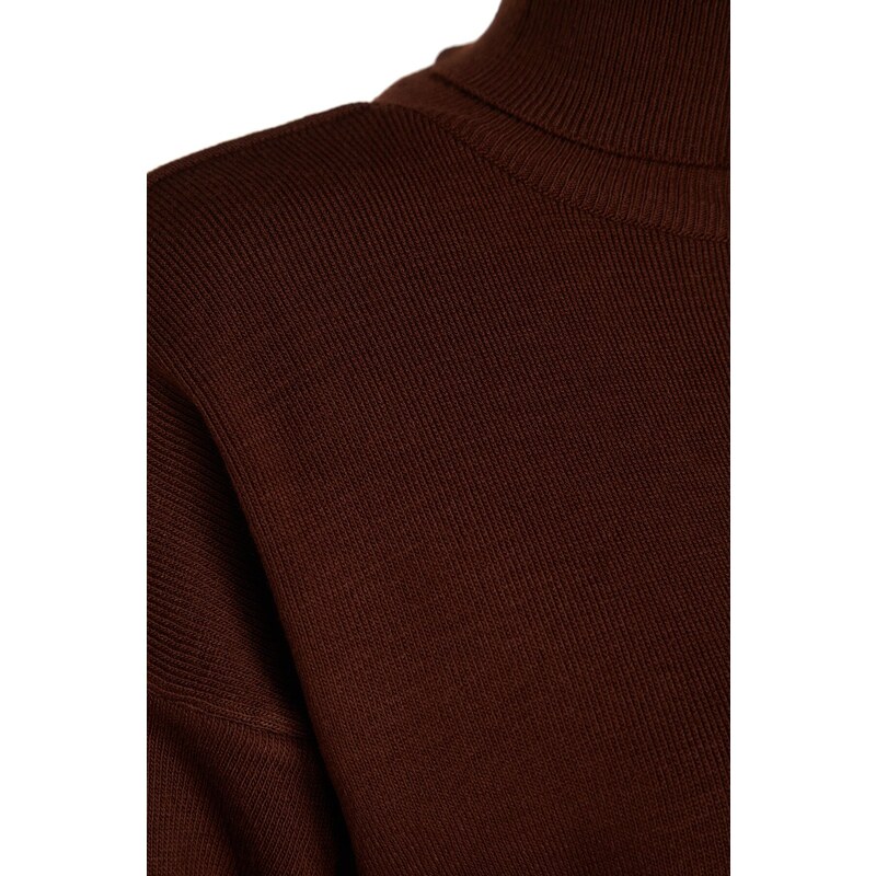 Trendyol Brown Turtleneck Knitwear Two Piece Set