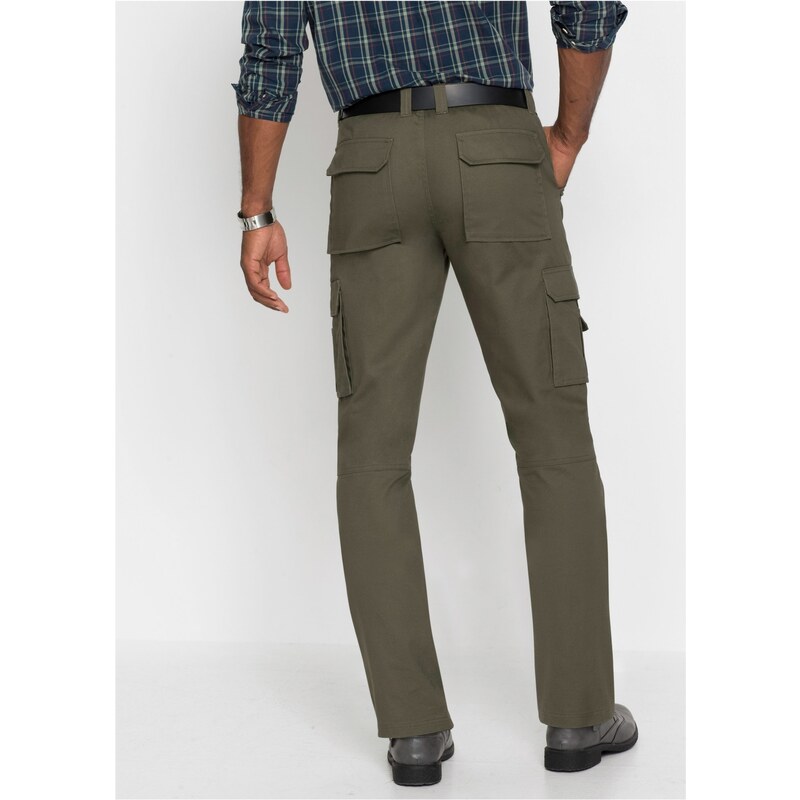 bonprix Cargo kalhoty s teflonovou úpravou, Regular Fit Zelená
