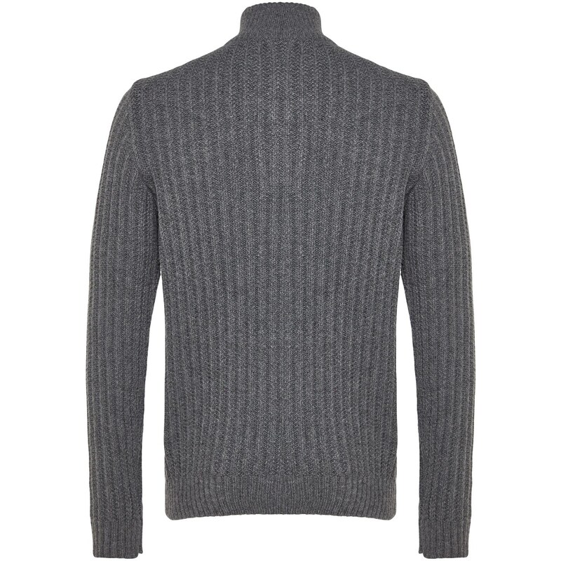 Trendyol Gray Men's Slim Fit Turtleneck Buttons Knitwear Sweater