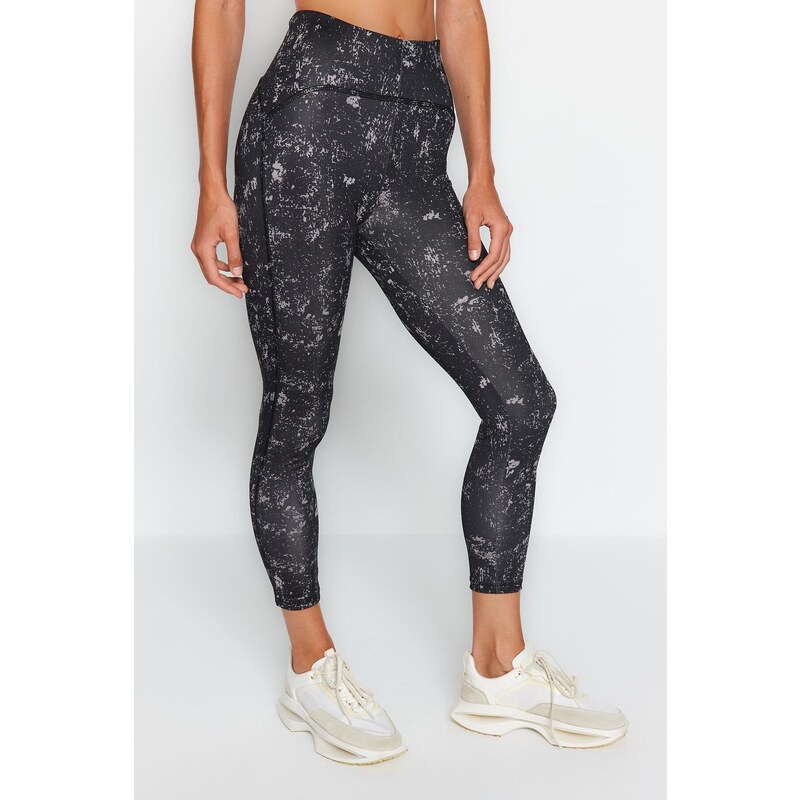 Trendyol Anthracite Patterned Recovery Full Length Knitted Sports Leggings