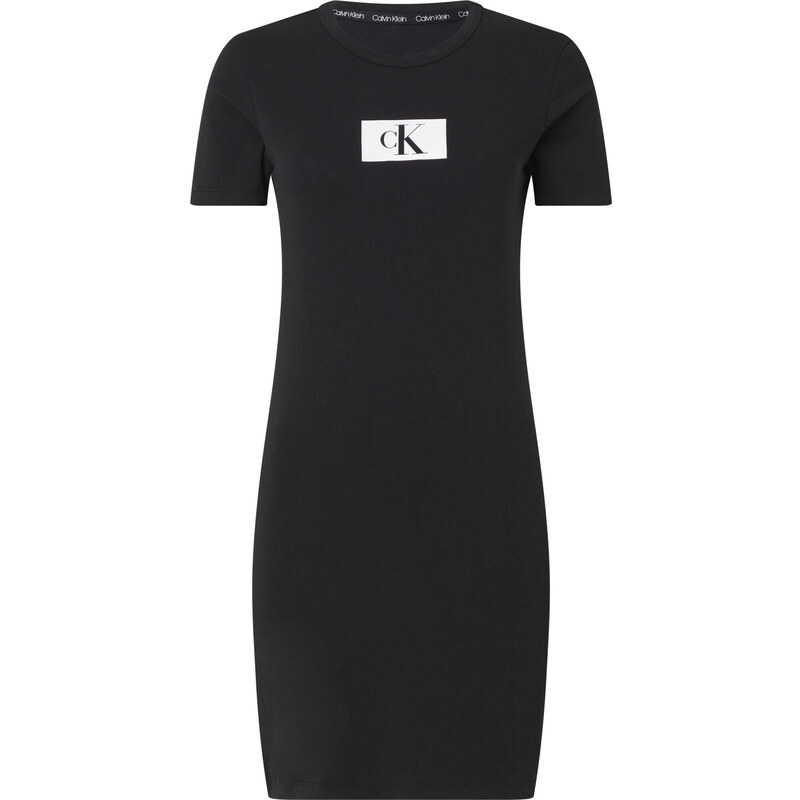 Dámská noční košile Night Dress CK96 S/S 000QS6944EUB1 černá - Calvin Klein