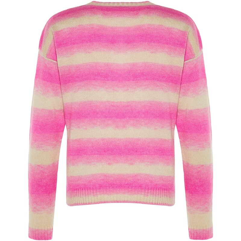 Trendyol Pink Soft Textured Color Block Knitwear Sweater
