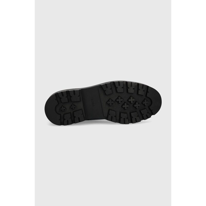 Kožené boty BOSS Adley pánské, černá barva, 50510992