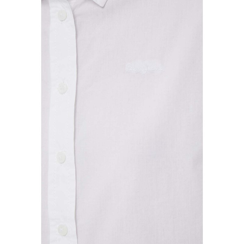 Košile Pepe Jeans LIZA bílá barva, relaxed, s klasickým límcem