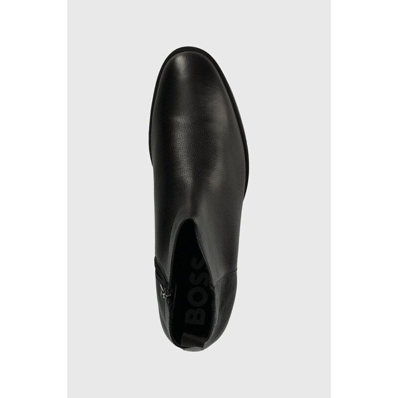 Kožené boty BOSS Colby pánské, černá barva, 50503550