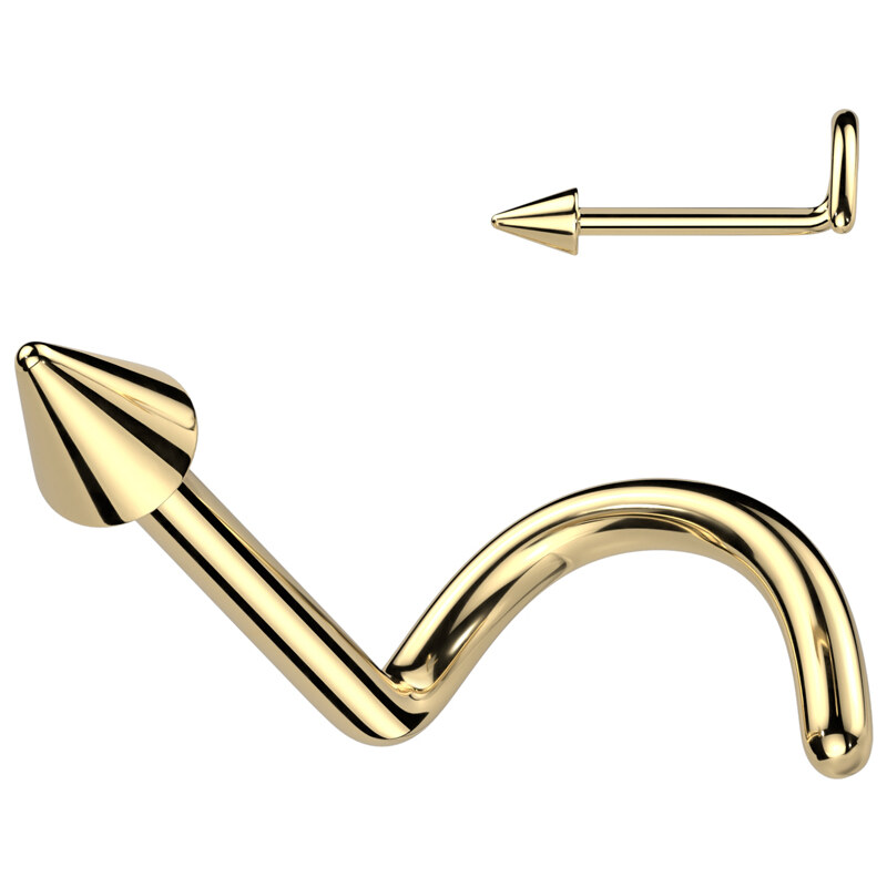 Atreya Titanový piercing do nosu spirála hrot Shoez