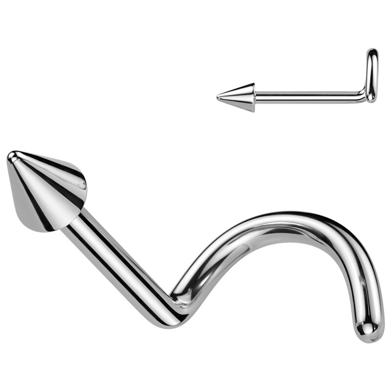 Atreya Titanový piercing do nosu spirála hrot Shoez