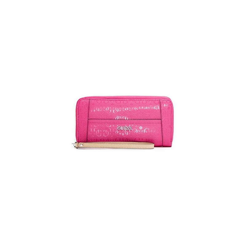 Guess Elegantní peněženka Bianco Nero Zip-Around růžová