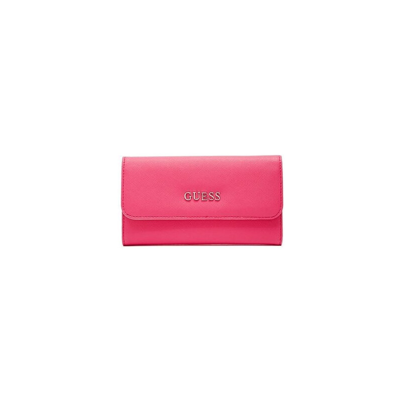 Guess Elegantní peněženka Doheny Slim Clutch růžová