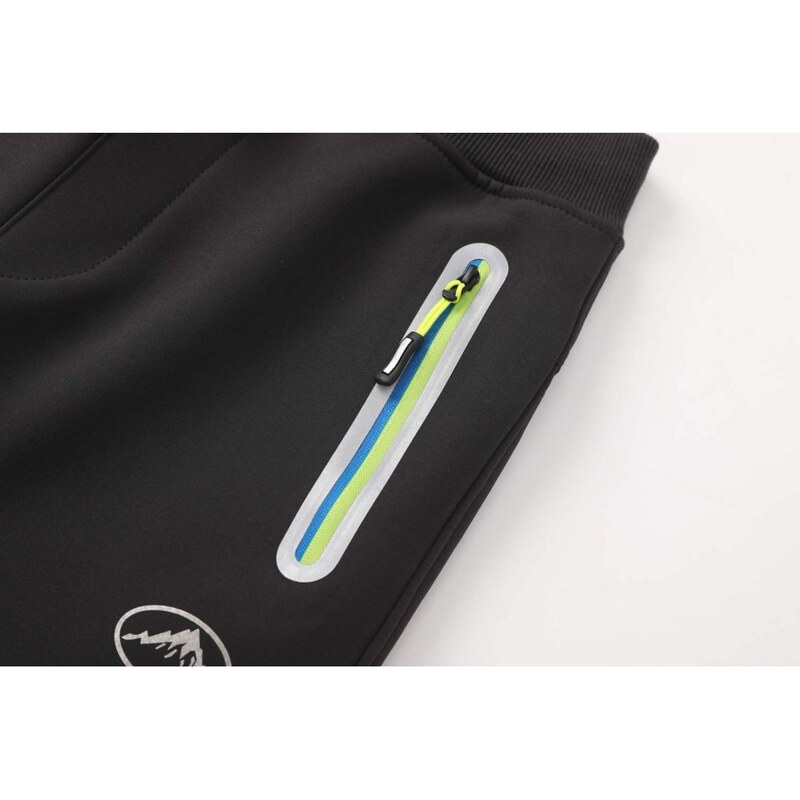 Dívčí / chlapecké funkční softshellové kalhoty KUGO HK5623- černé - zelený zip