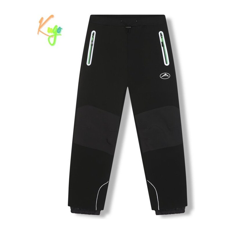Dívčí / chlapecké funkční softshellové kalhoty KUGO HK5623- tmavě šedá - modrý zip