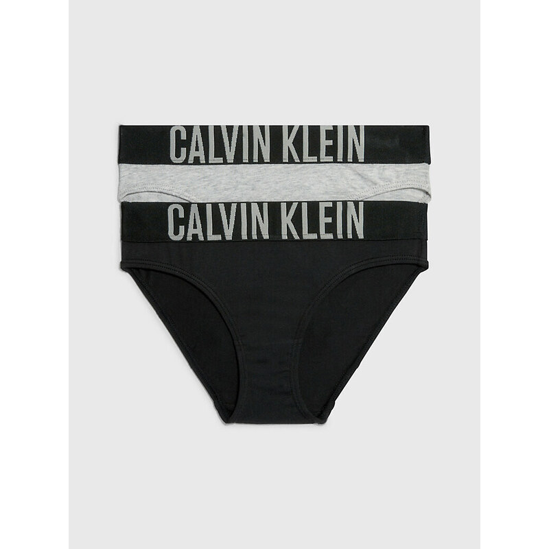 Dívčí kalhotky 2 Pack Girls Bikini Briefs Intense Power G80G800153029 šedá/černá- Calvin Klein