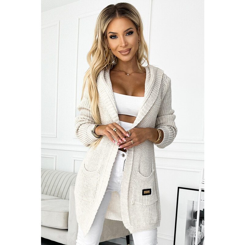 numoco basic 488-1 Cardigan - Pláštěnka s kapucí, kapsami a