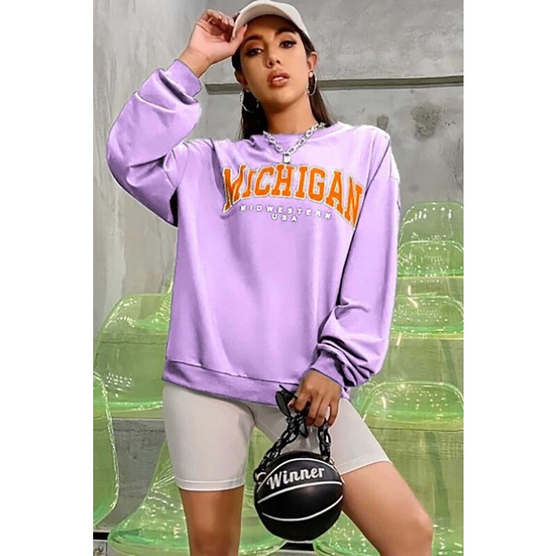 Madmext Mad Girls Lilac Sweatshirt Mg785