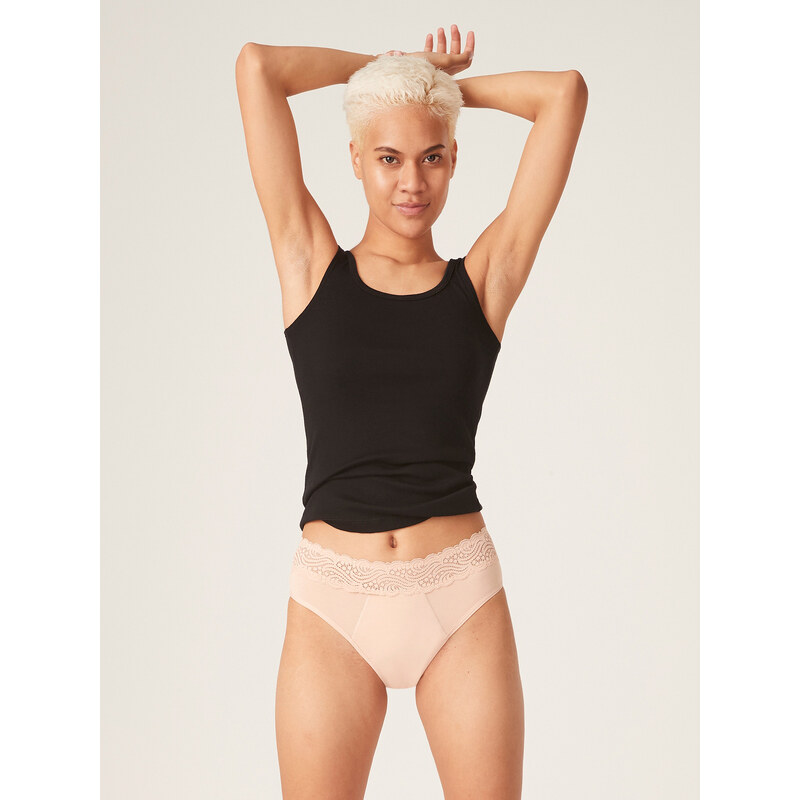 Menstruační kalhotky Modibodi Sensual Hi-Waist Bikini Maxi Beige