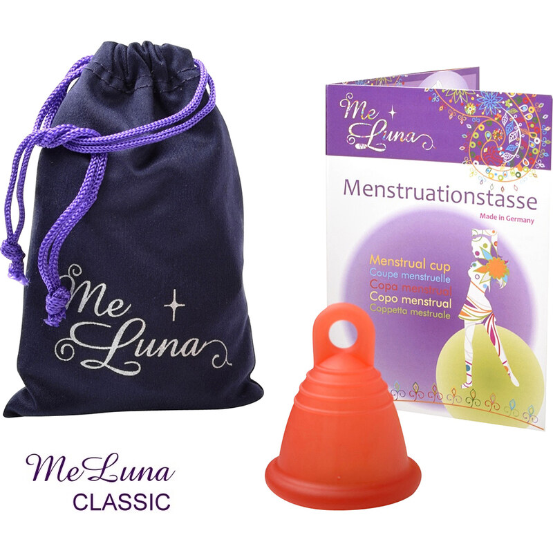 Menstruační kalíšek Me Luna Classic L Shorty s očkem červená (MELU095)