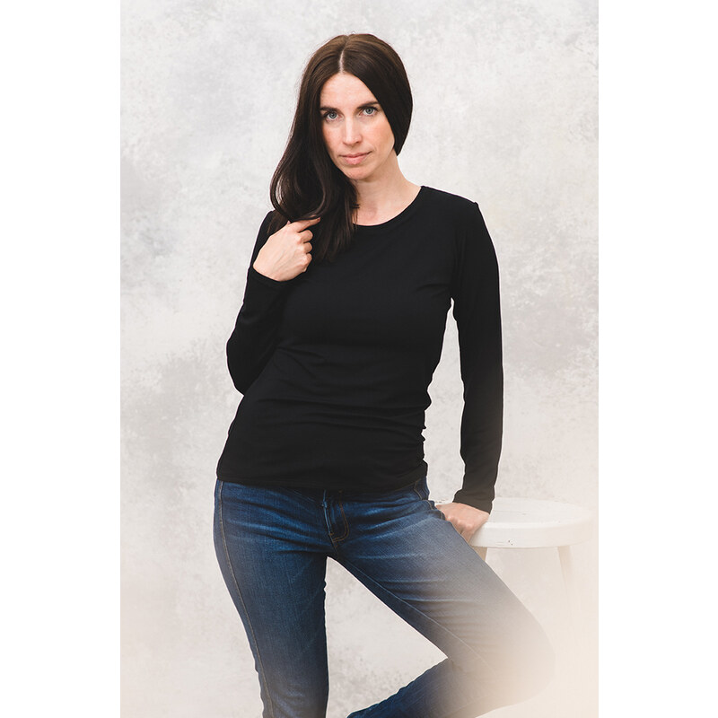 Bambusové tričko s dlouhým rukávem Meracus Kristin černé (MEF011) 87056229
