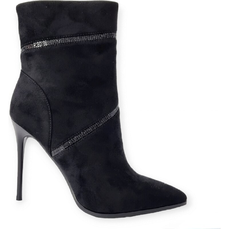 Kotníkové kozačky Laura Biagiotti Micro Black Gliter
