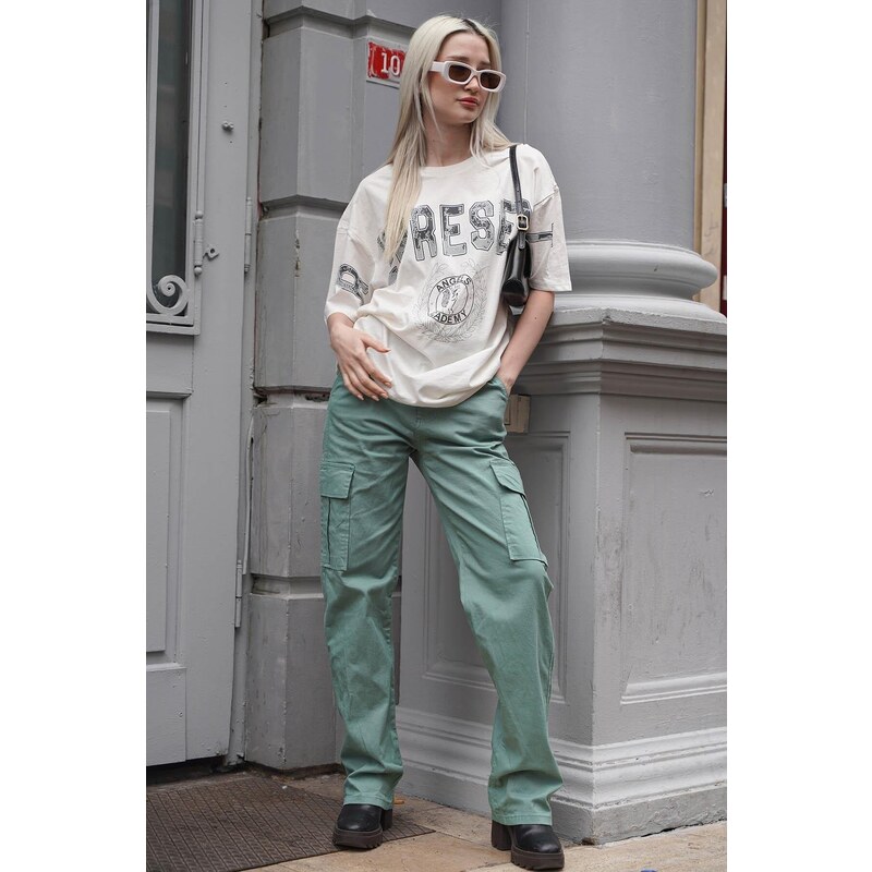 Madmext Mint Green Cargo Pants With Pocket Detail
