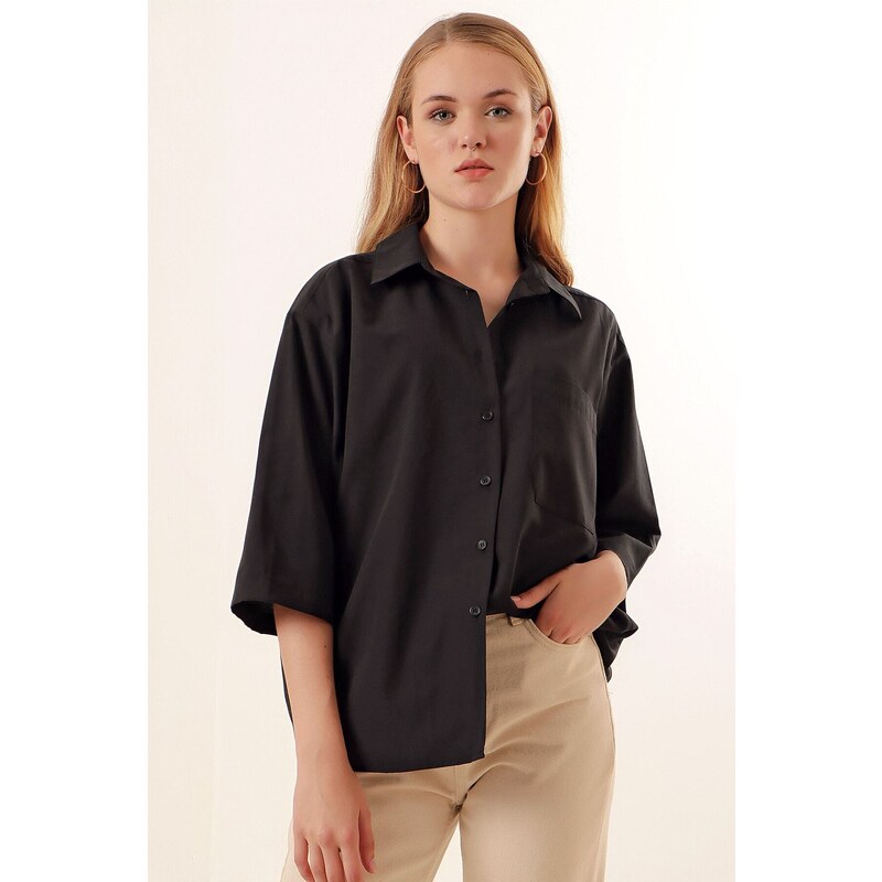 Bigdart 20124 Oversize Pocket Shirt - Black 84711726