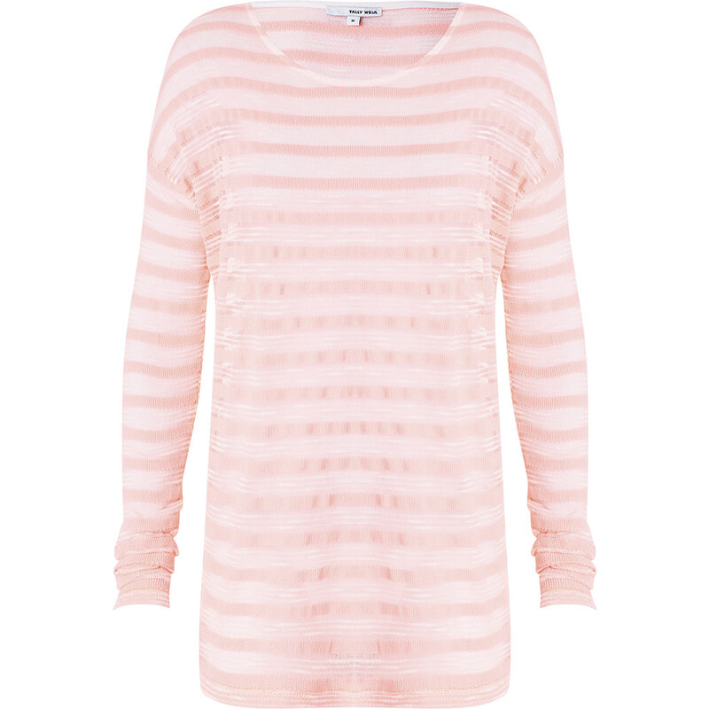 Tally Weijl Pink Foil Striped Jumper