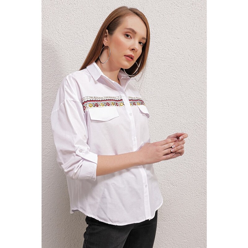 Bigdart 20147 Embroidered Shirt - White