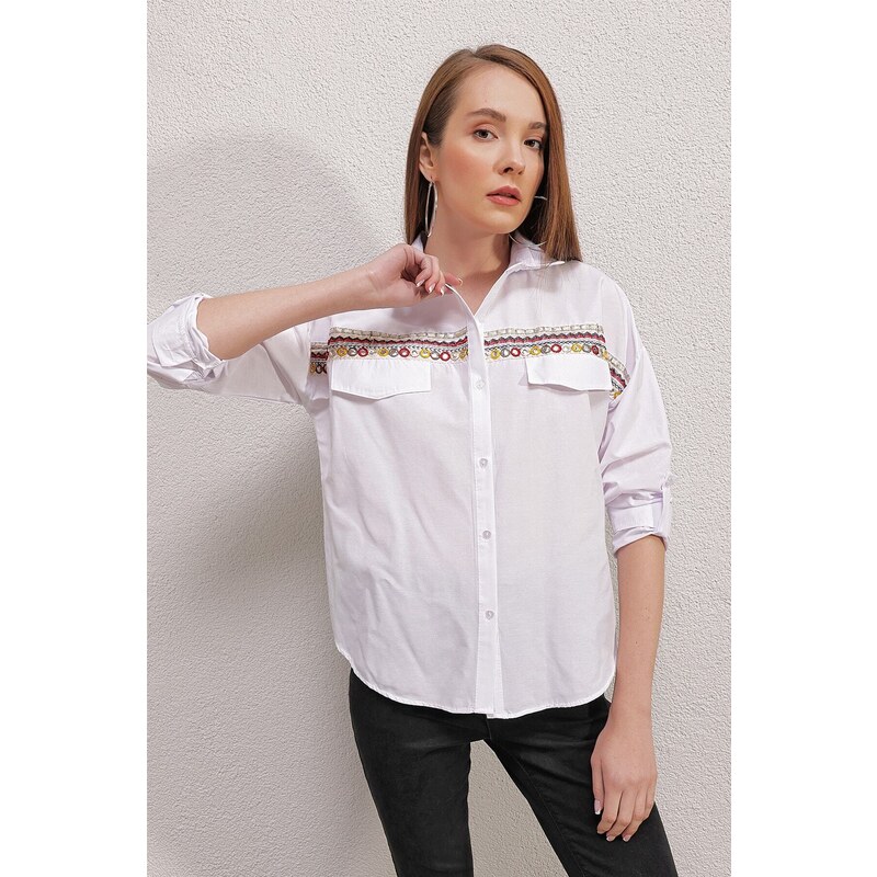 Bigdart 20147 Embroidered Shirt - White