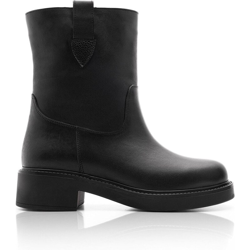 Marjin Women's Genuine Leather Casual Boots Gater Black